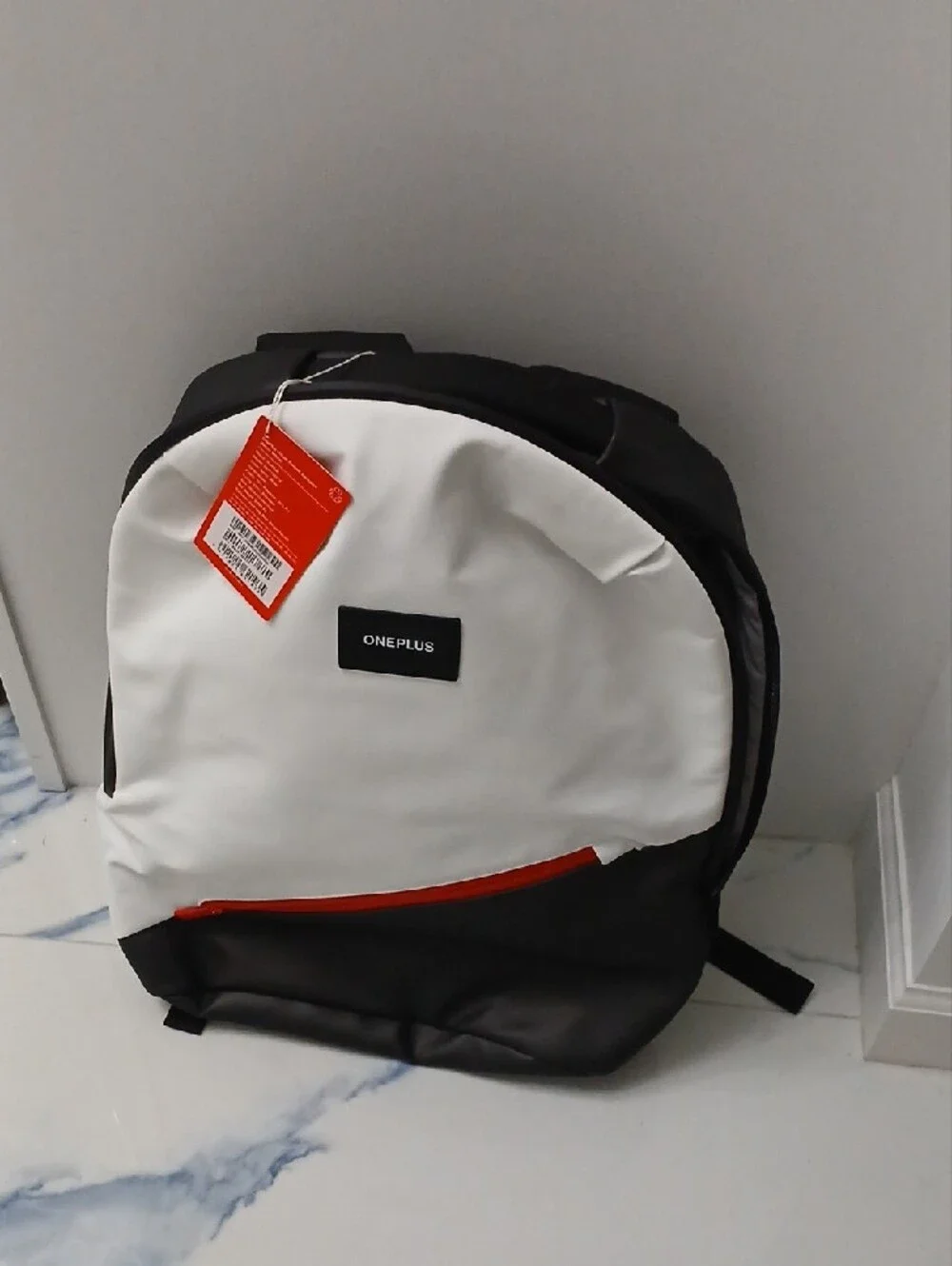 OnePlus White, Black & Red Men's Backpack